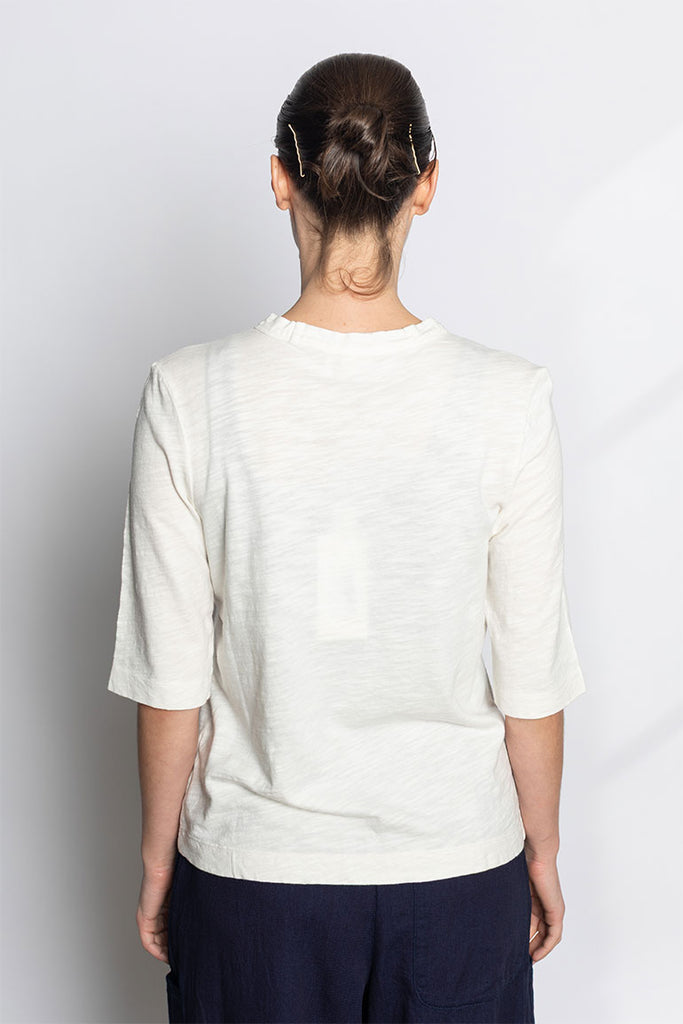 Cleo Garment Dyed Cotton T-Shirt - Chalk