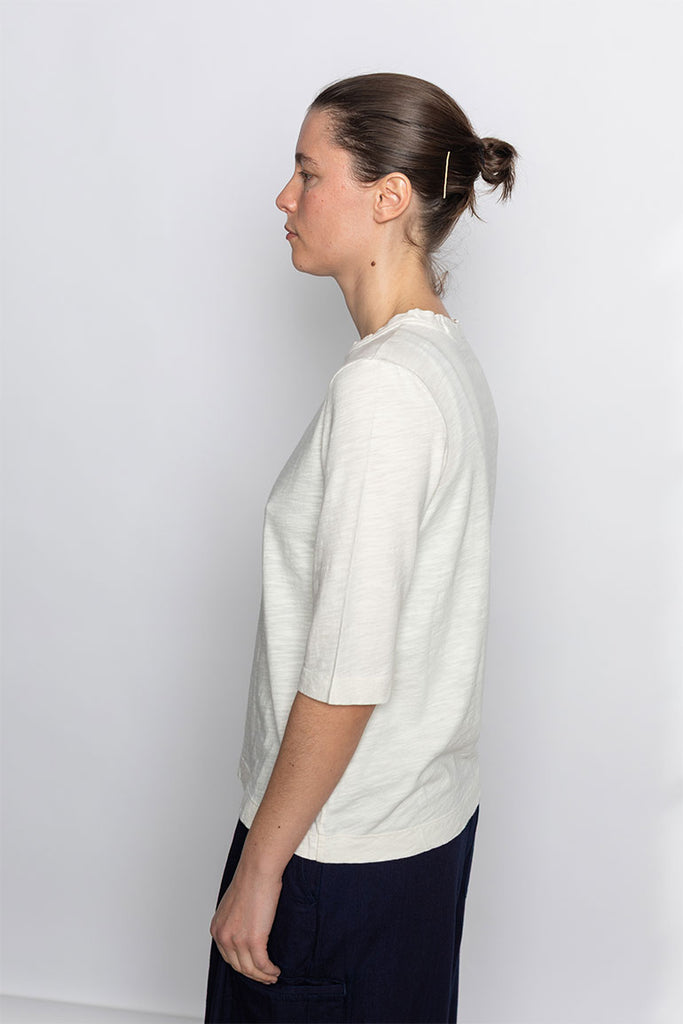 Cleo Garment Dyed Cotton T-Shirt - Chalk
