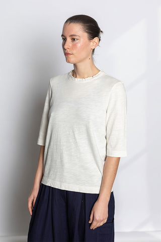 Cleo Garment Dyed Cotton T-Shirt - Chalk