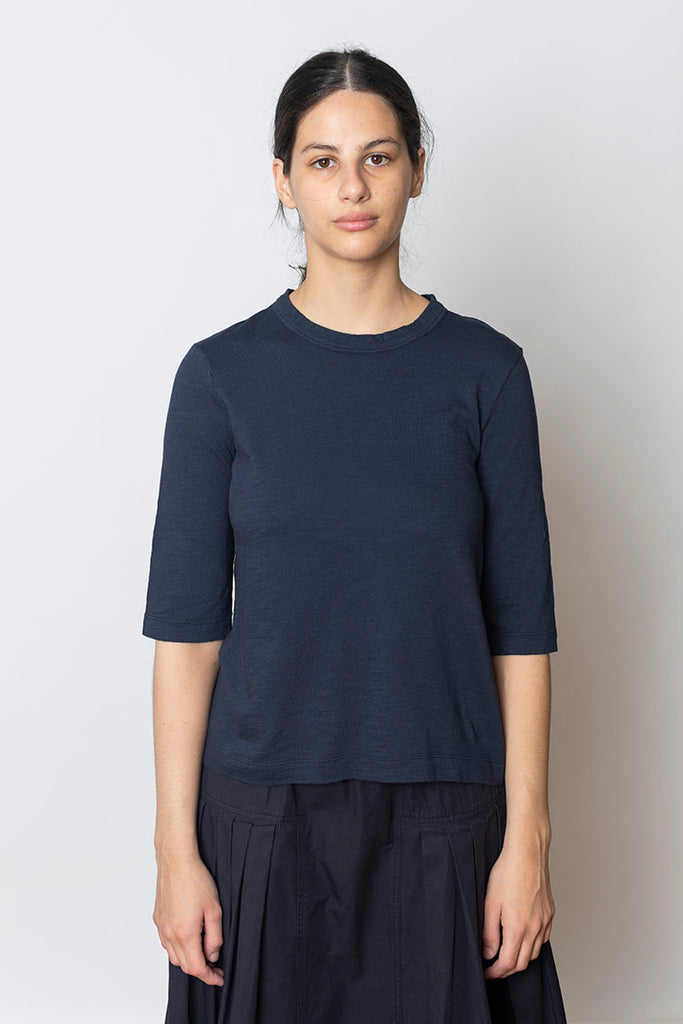 Cleo Garment Dyed Cotton T-Shirt - Indigo