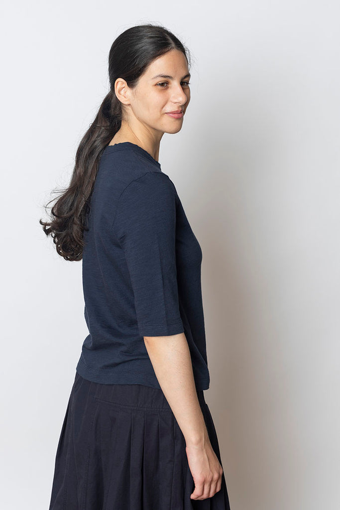 Cleo Garment Dyed Cotton T-Shirt - Indigo