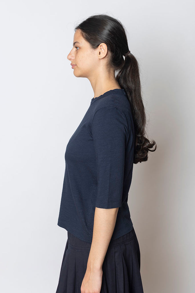 Cleo Garment Dyed Cotton T-Shirt - Indigo