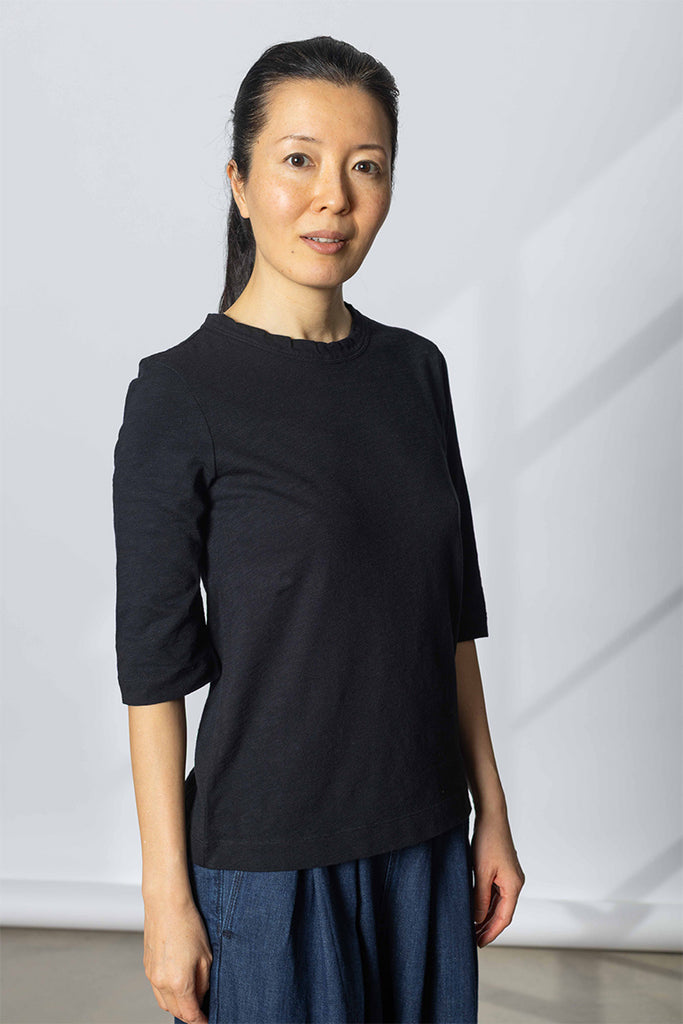 Cleo Garment Dyed Cotton Tee - Indigo