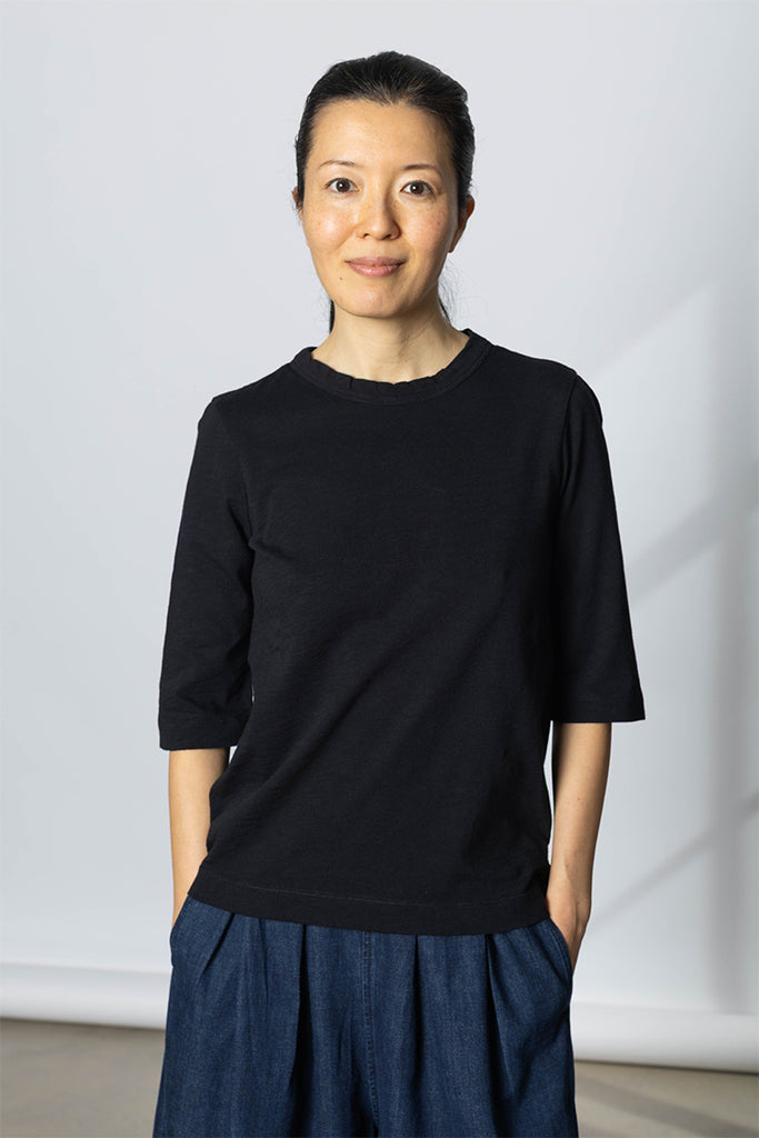 Cleo Garment Dyed Cotton Tee - Indigo