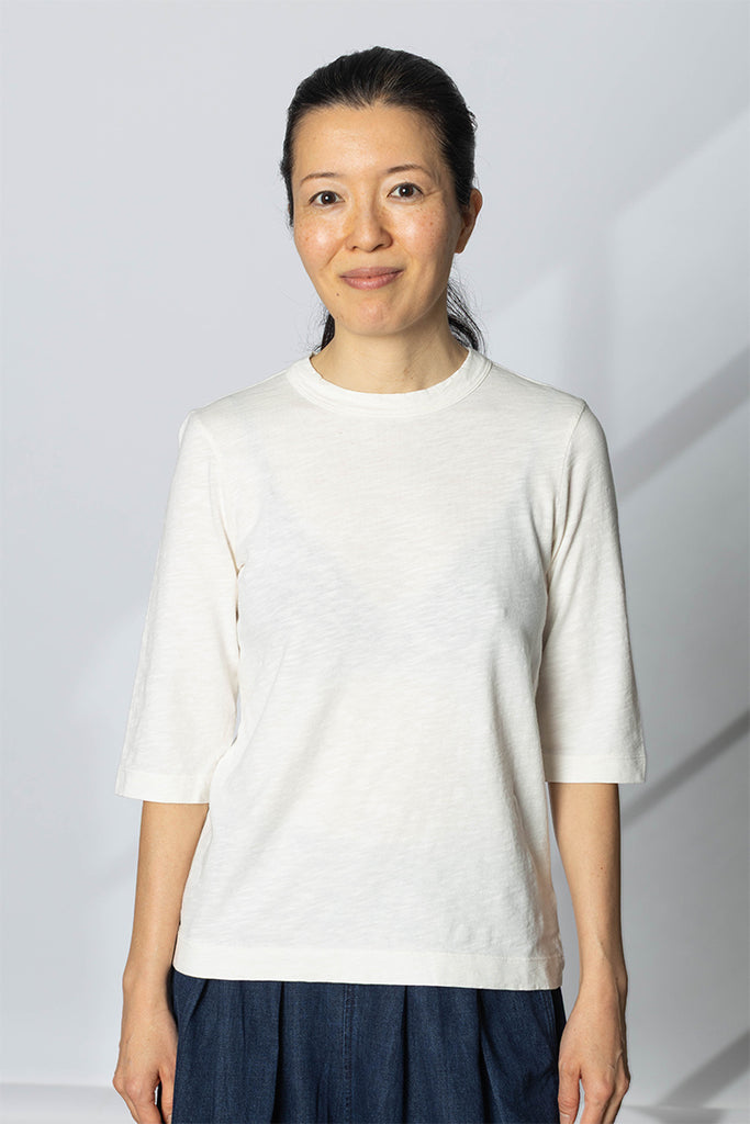 Cleo Garment Dyed Cotton Tee - Chalk