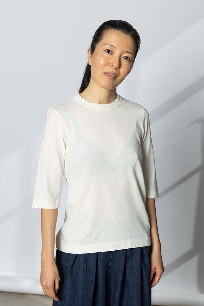 Cleo Garment Dyed Cotton Tee - Chalk
