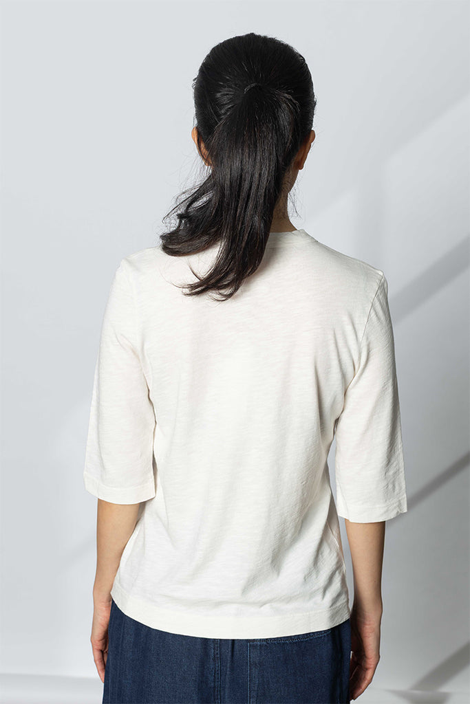 Cleo Garment Dyed Cotton Tee - Chalk