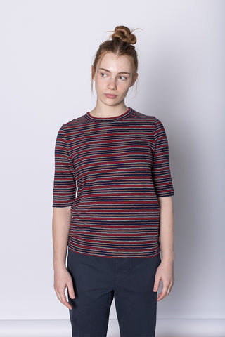 Cleo Cotton Stripe Tee - Provencal Blue/Multi