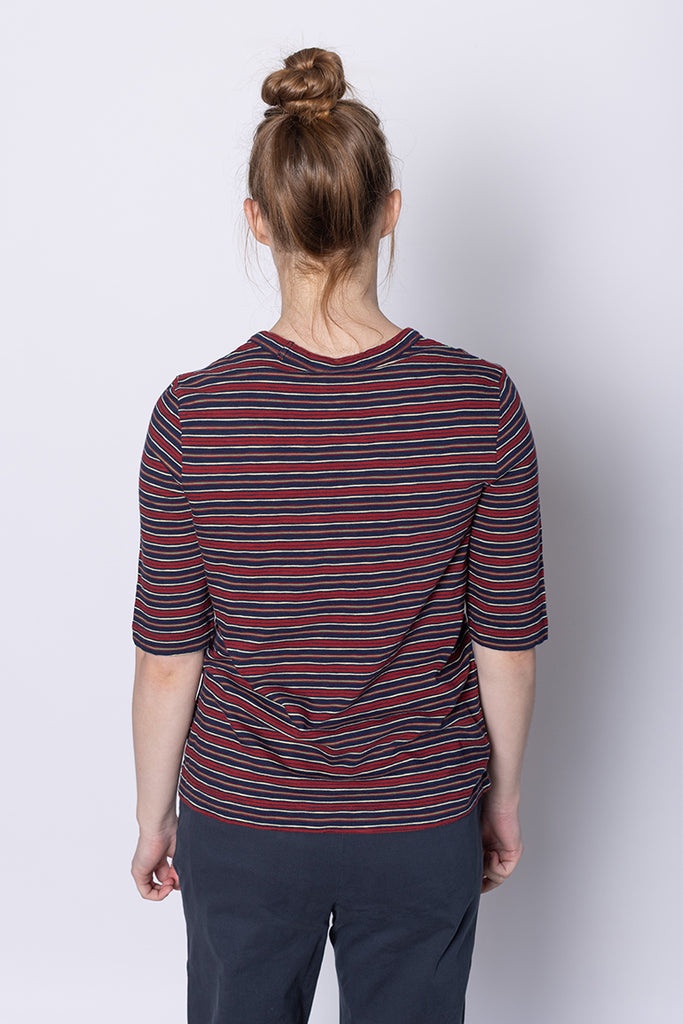 Cleo Cotton Stripe Tee - Provencal Blue/Multi