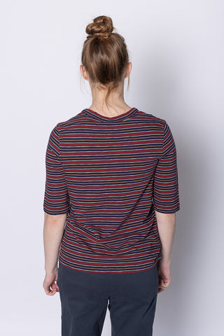 Cleo Cotton Stripe Tee - Provencal Blue/Multi