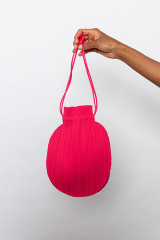 Coconut Pleats Bag - Bright Pink