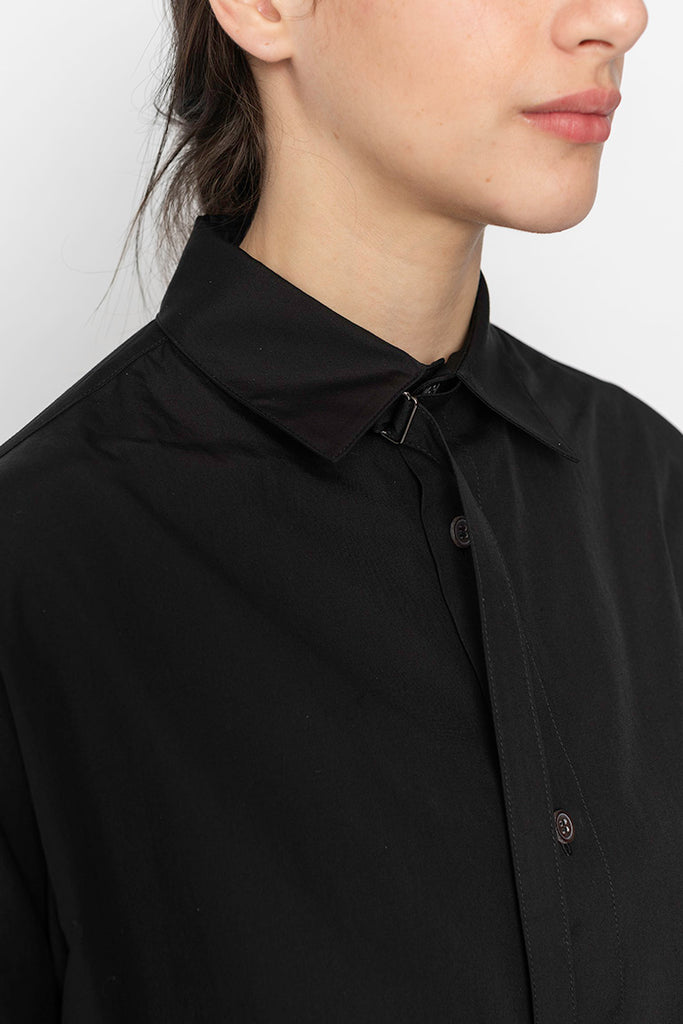 Collar Sleeve Tab Shirt - Black