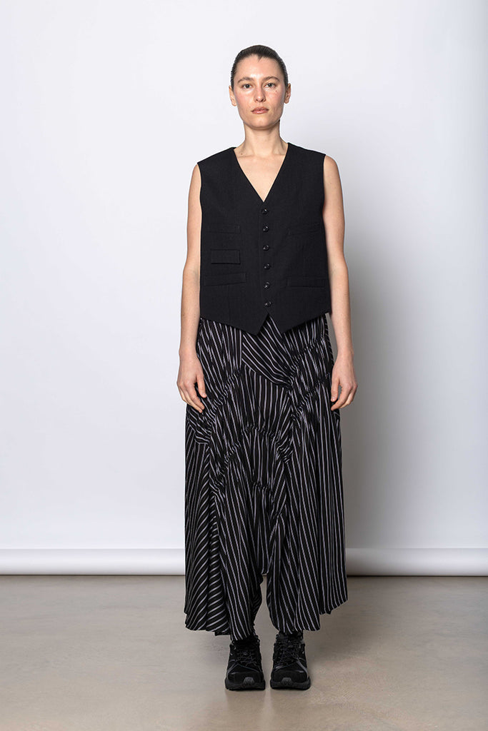Collarless Vest - Black