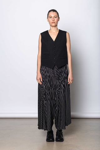 Collarless Vest - Black