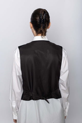 Collarless Vest - Black