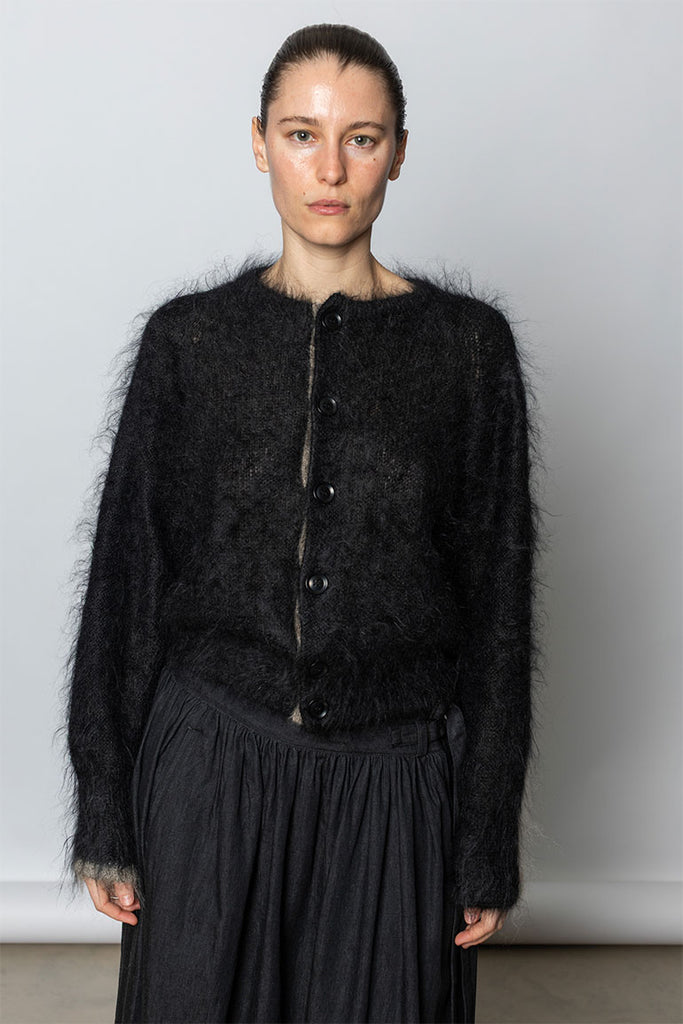 Colour Scheme Mohair Cardigan - Black