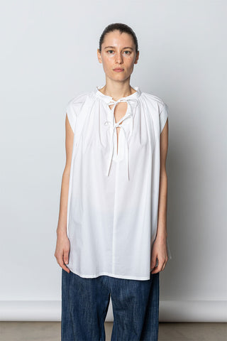 Compact Typewriter Sleeveless Blouse - Off White