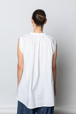 Compact Typewriter Sleeveless Blouse - Off White
