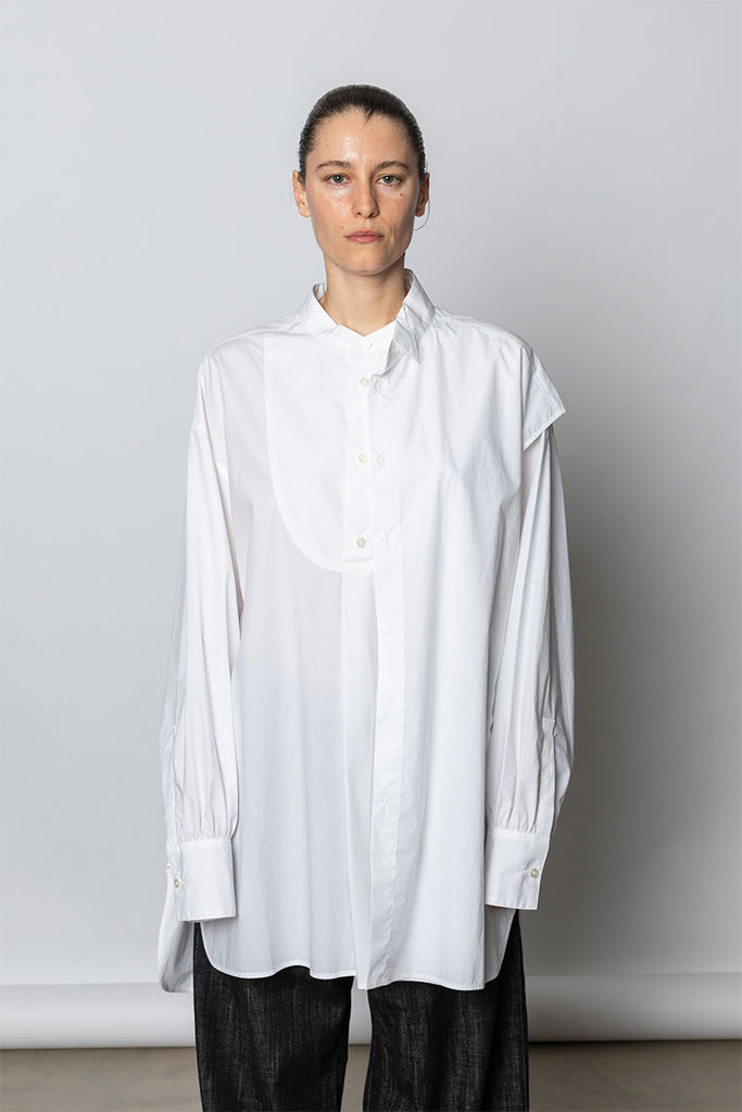 Compact Typewriter Double Blouse - Off White