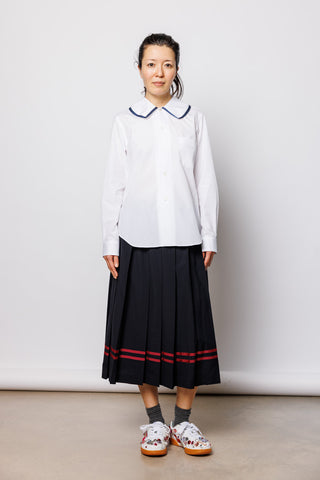 Contrast Trimmed Shirt - White/Navy