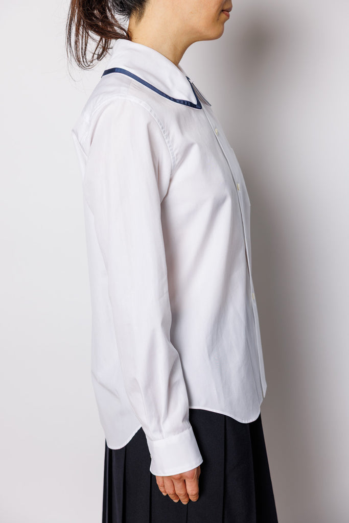 Contrast Trimmed Shirt - White/Navy
