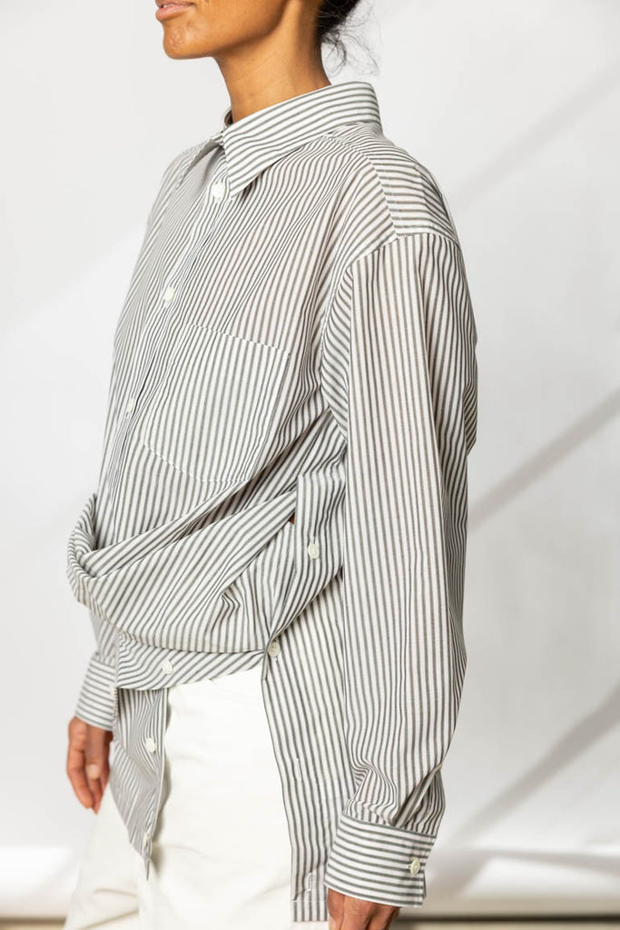 Convertible Odd Shirt Stripes - Khaki Hued