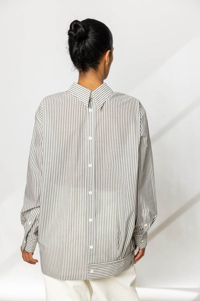 Convertible Odd Shirt Stripes - Khaki Hued