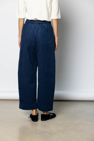 Cord Barrel Leg Trousers - Denim Blue
