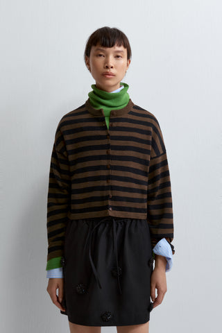 Merino Wool Striped Cardigan