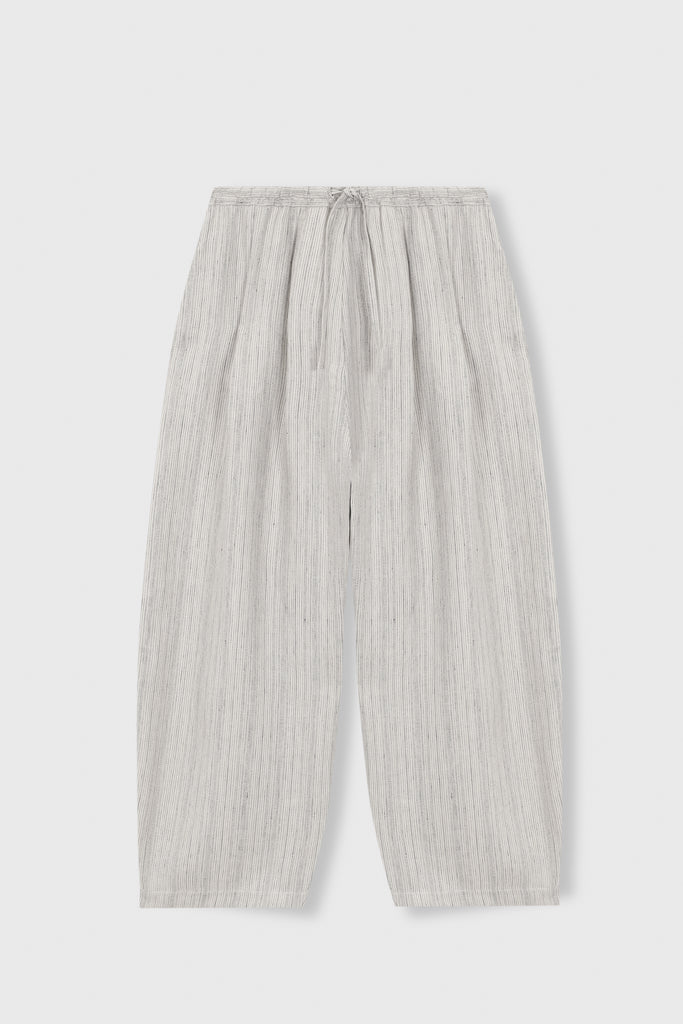 Slub Linen Maxi Pants - Natural