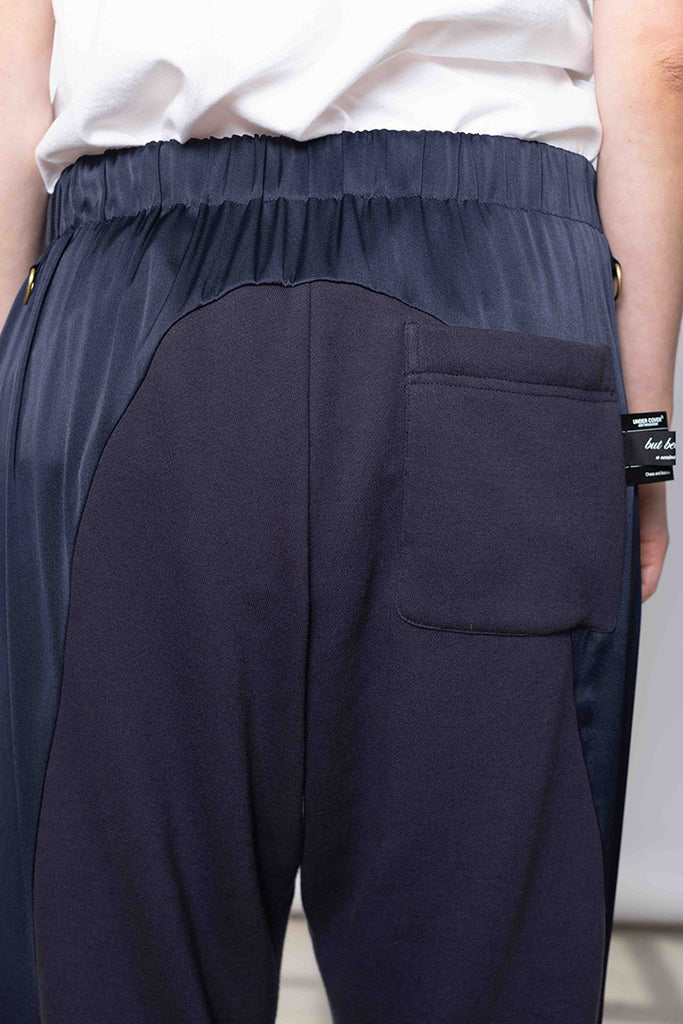 Cotton Cashmere Track Pants - Navy