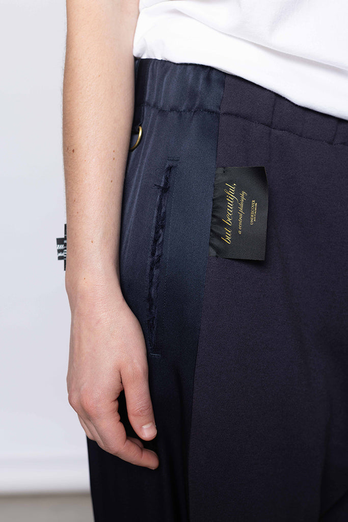 Cotton Cashmere Track Pants - Navy