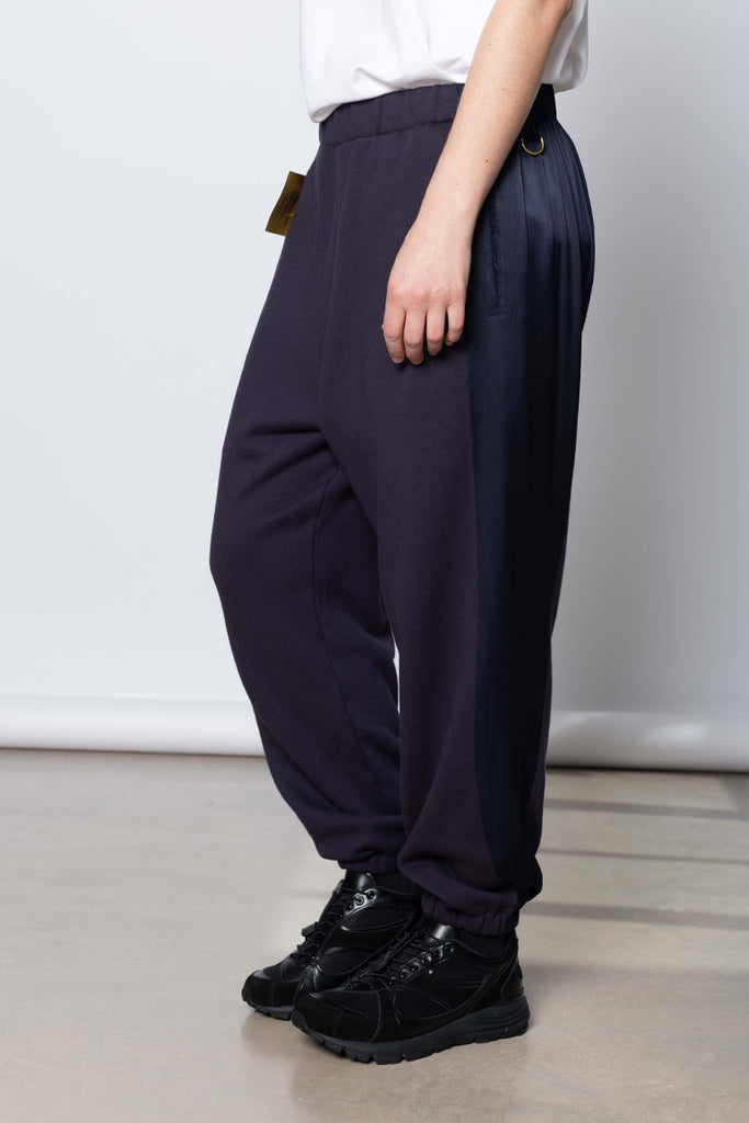 Cotton Cashmere Track Pants - Navy