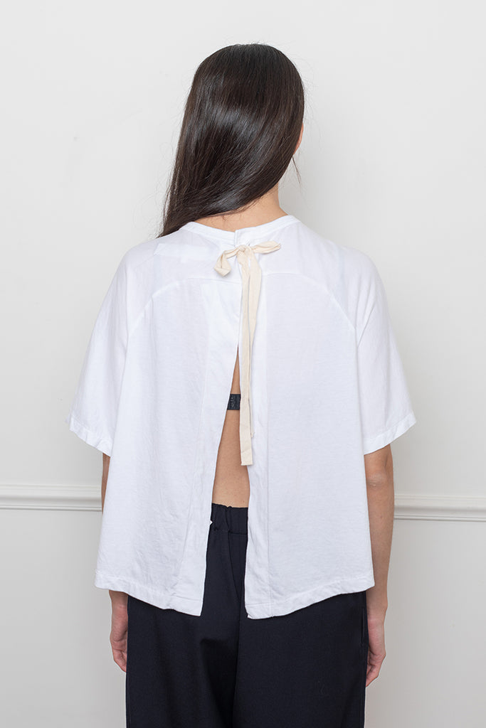 Cotton Embroidered Panel T-Shirt - White
