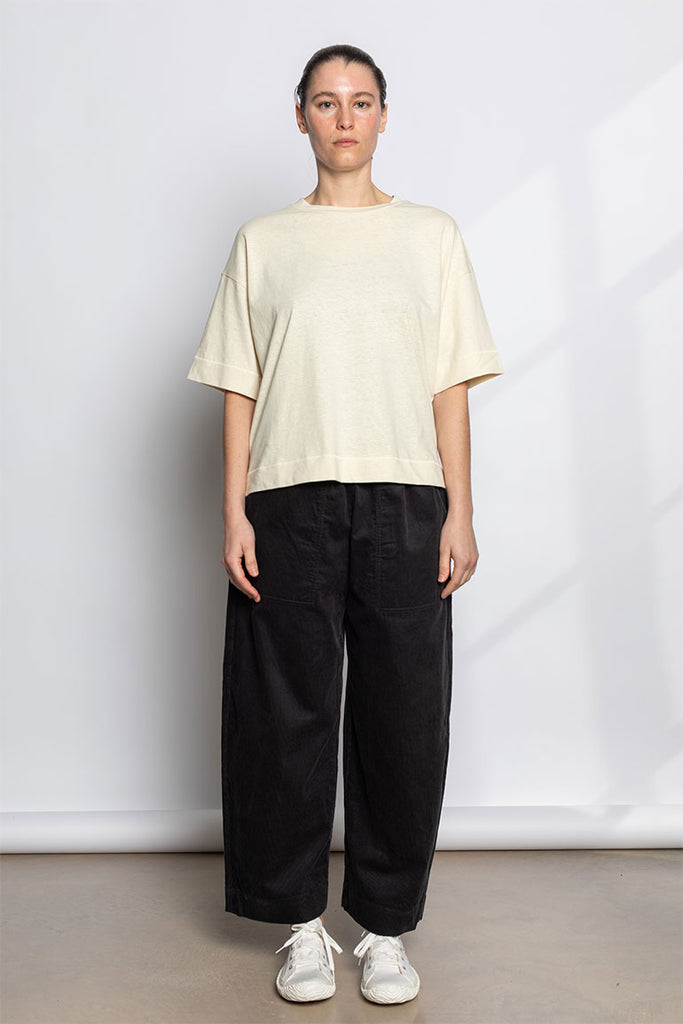 Cotton Hemp Boxy Tee - Ecru