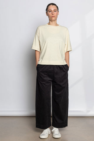 Cotton Hemp Boxy Tee - Ecru