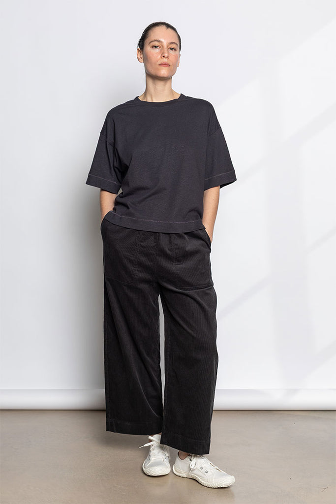 Cotton Hemp Boxy Tee - Slate