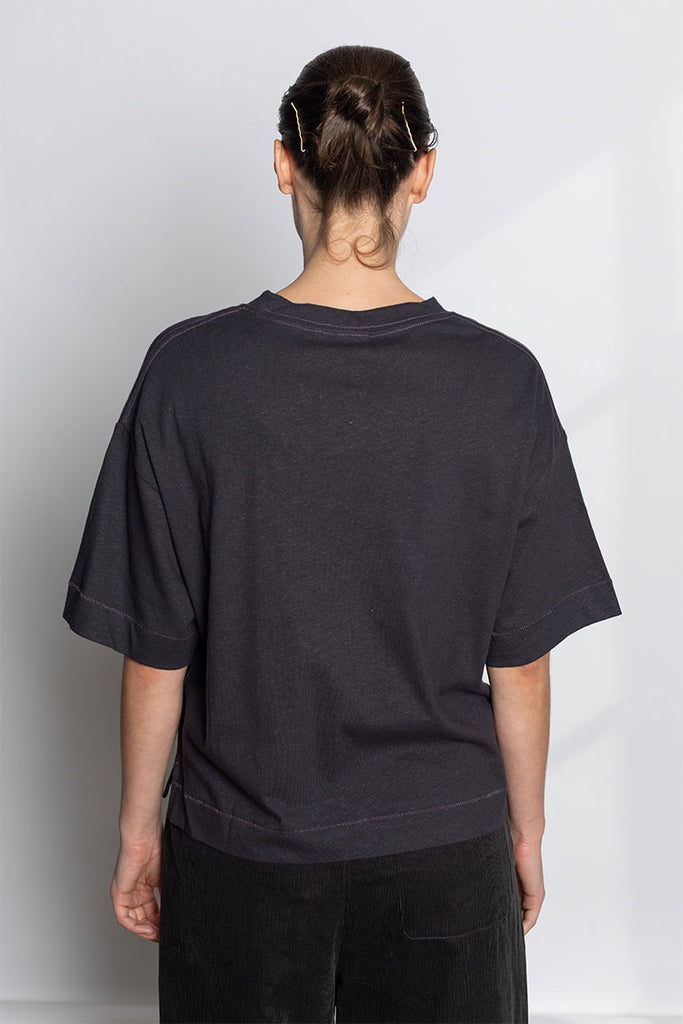 Cotton Hemp Boxy Tee - Slate