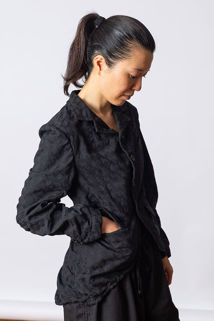 Cotton Jacquard Jacket - Black
