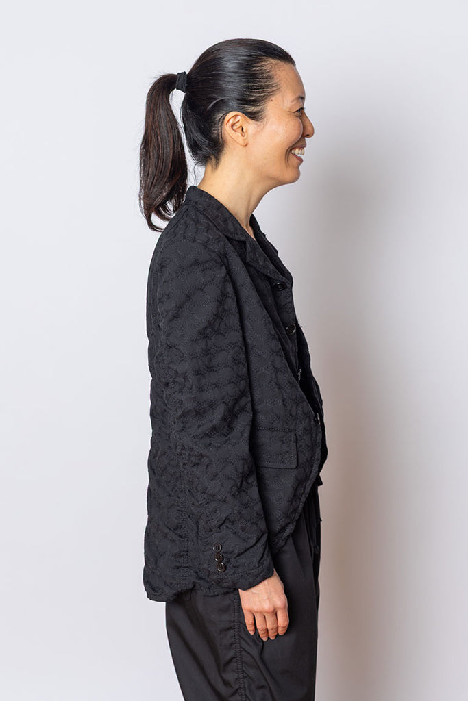 Cotton Jacquard Jacket - Black
