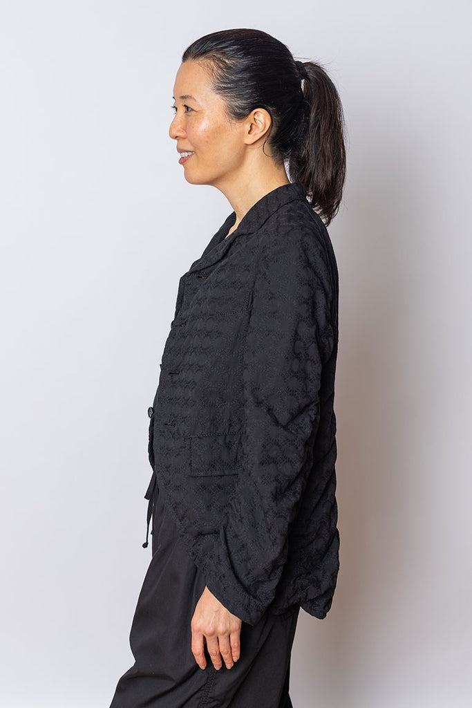 Cotton Jacquard Jacket - Black