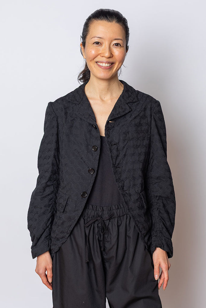 Cotton Jacquard Jacket - Black