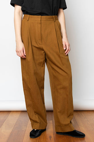 Cotton Linen Partan Pants - Umber