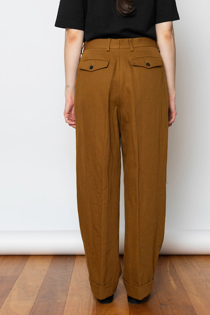 Cotton Linen Partan Pants - Umber