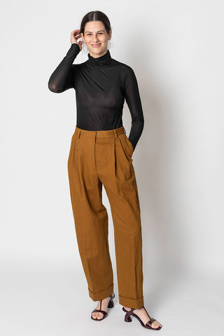 Cotton Linen Partan Pants - Umber