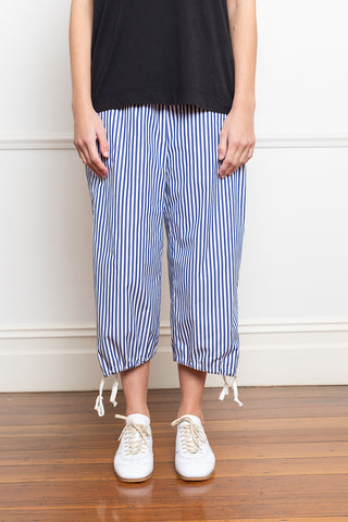 Cotton Stripe Pants - Navy/White