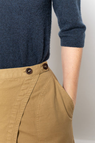Cotton Wrap Straight Skirt - Warm Sand