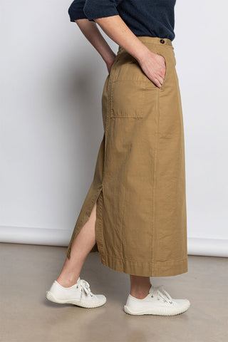 Cotton Wrap Straight Skirt - Warm Sand