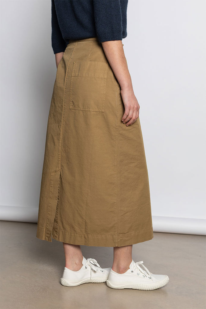 Cotton Wrap Straight Skirt - Warm Sand