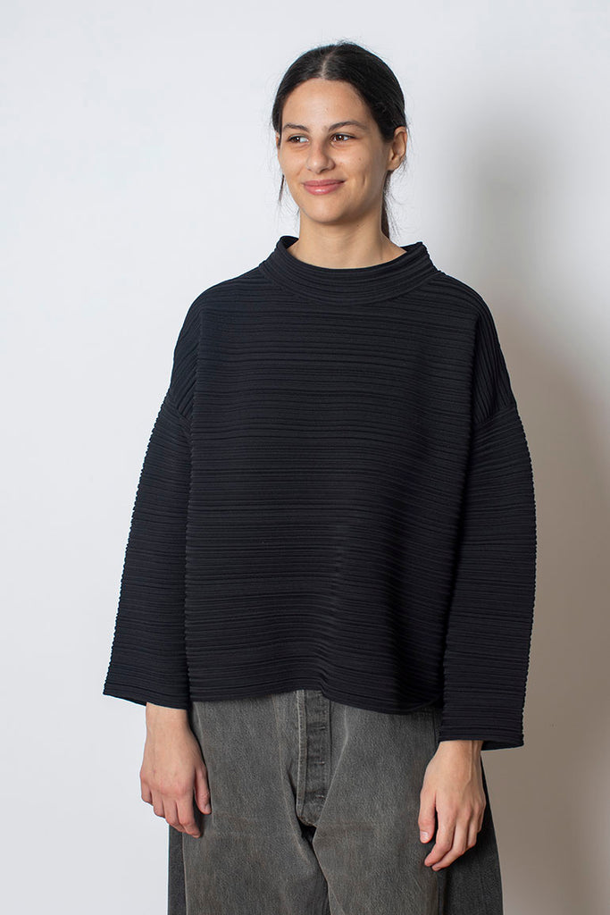 Crepe Knit Top - Black